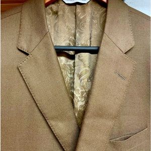Samuelsohn 100% Cashmere Tan men’s double button closure sports coat